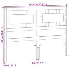 Greatstore Čelo postele voskově hnědé 135 cm masivní borové dřevo