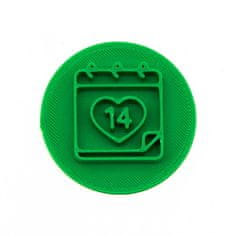 Vykrojto Srdce v kalendáři | valentýnské razítko na těsto | 4 cm