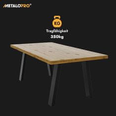 MetaloPro MetaloPro Extreme - Stabile Metall Tischbeine, Schwarz Tischkufen/Tischgestell für Esstisch, Schreibtisch Möbelfüße Beine, Trapez Form – 220x80x72 cm