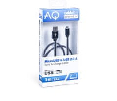 AQ Premium PC64010 microUSB USB 2.0 2,4A, délka 1m