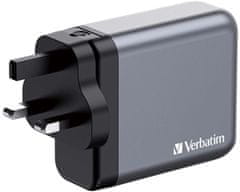 Verbatim cestovní adaptér GNC-140, GaN, 2xUSB-C PD 140W, USB-C PD 20W, USB-A QC