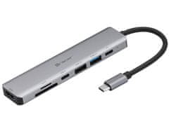 Tracer ADAPTÉR A-2, USB Type-C se čtečkou karet, HDMI 4K, USB 3.0, PDW 60W