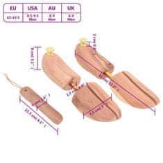 Vidaxl Roztahováky do bot se lžící EU 42–43,5 masivní cedrové dřevo