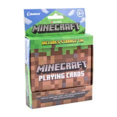 CurePink Hrací karty Minecraft v plechové krabičce: Icons (11 x 9 x 3 cm)