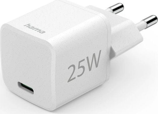 Hama Eco rychlá USB nabíječka, USB-C PD/QC 25 W, bílá