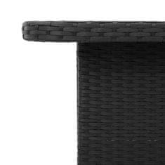 Greatstore Zahradní stolek černý 80 x 80 x 71 cm polyratan a akácie