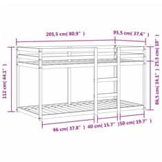 Vidaxl Patrová postel voskově hnědá 90x200 cm masivní borové dřevo