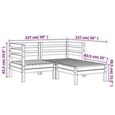 Vidaxl Zahradní pohovka 2místná s podnožkou impregnovaná borovice