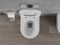 Mexen Rico závěsná wc mísa rimless včetně sedátka s slow-slim, duroplast, bílá (30720400)