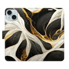 iSaprio Flipové pouzdro - BlackGold Marble pro Apple iPhone 15 Plus