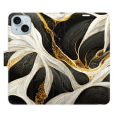 iSaprio Flipové pouzdro - BlackGold Marble pro Apple iPhone 15