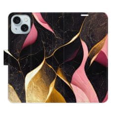 iSaprio Flipové pouzdro - Gold Pink Marble 02 pro Apple iPhone 15