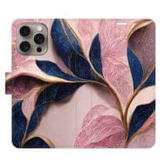 iSaprio Flipové pouzdro - Pink Leaves pro Apple iPhone 15 Pro Max