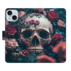 iSaprio Flipové pouzdro - Skull in Roses 02 pro Apple iPhone 15 Plus