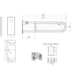 SAPHO HANDICAP madlo sklopné 813mm, černá mat XH518B - Sapho