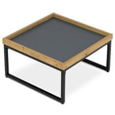 Autronic Konferenční stůl Stůl konferenční, MDF deska šedá s dekorativní hranou divoký dub, černý kov. (CT-612 OAK)