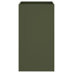 Vidaxl Truhlík olivově zelený 42x38x75 cm ocel válcovaná za studena