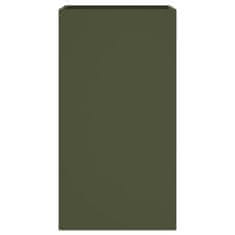 Vidaxl Truhlík olivově zelený 42x38x75 cm ocel válcovaná za studena