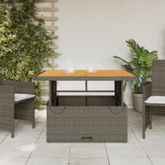 Vidaxl Zahradní stolek šedý 110 x 110 x 71 cm polyratan a akácie