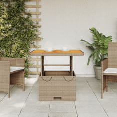 Vidaxl Zahradní stolek béžový 80 x 80 x 71 cm polyratan a akácie