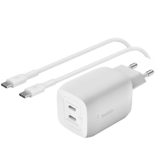 Belkin BoostCharge Duální USB-C nabíječka 65W s USB-C kabelem