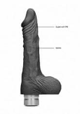 Shots Toys RealRock Realistic Vibrating Dildo with Balls 20cm Black vibrátor