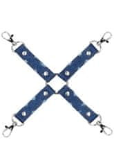 Shots Toys Ouch! Denim Hogtie Roughend Denim Style Blue