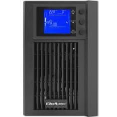 Qoltec On-line UPS | Pure Sine Wave | 2kVA | 1,6kW | LCD | USB