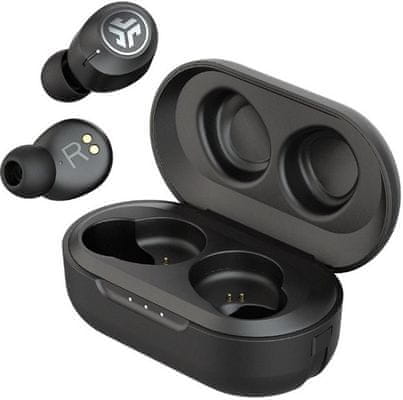 moderní bezdrátová sluchátka jlab air anc stylové pouzdro hovory handsfree odolnost vodě nabíjecí pouzdro