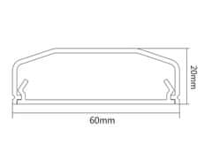 sapro Hliníková krycí lišta na kabely pod TV Maclean Energy MC-693 S 60x20mm, 0,75m