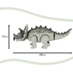 WOWO Interaktivní Hračka Dinosaurus Triceratops na Baterie - Chodí, Svítí a Vydává Zvuky