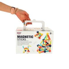 WOWO Sada Magnetických Bloků a Tyčinek pro Děti - 64 Prvků v Krabičce