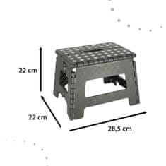 WOWO Taburet skládací protiskluzový, 22 cm, tmavě šedý - praktický a kompaktní