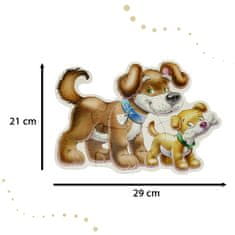 WOWO Dětské Puzzle 4v1 Zvířátka s miminky od CASTORLAND, vhodné pro děti 3+ let