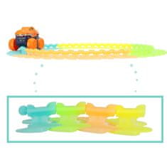 WOWO Kompletní sada svítící závodní dráhy s autem, 54 prvků, délka 132 cm