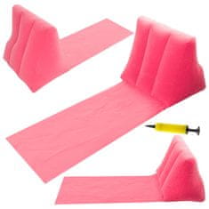 WOWO Nafukovací Plážové Lehátko s Opěradlem v Růžové Barvě - Pohodlná Podložka pro Relaxaci