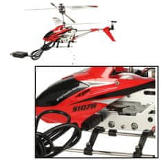 WOWO RC Vrtulník SYMA S107H s Dálkovým Ovládáním, 2,4GHz, RTF, Červený