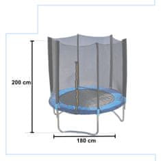 WOWO Dětská Zahradní Trampolína s Bezpečnostní Sítí 180x200cm