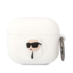 Karl Lagerfeld  3D Logo NFT Karl Head Silikonové Pouzdro pro Airpods 3 White