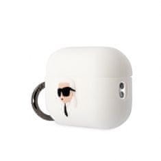 Karl Lagerfeld  3D Logo NFT Karl Head Silikonové Pouzdro pro Airpods Pro 2 White