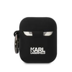 Karl Lagerfeld  3D Logo NFT Karl and Choupette Silikonové Pouzdro pro AirPods 1/2 Black