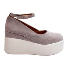 Dámské espadrilky s podpatky Grey velikost 41