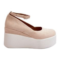 Dámské espadrilky na podpatku Light Beige velikost 41