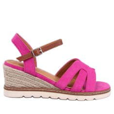 Fuchsiové sandály espadrille na platformách velikost 41