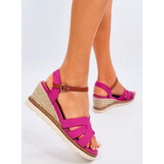 Fuchsiové sandály espadrille na platformách velikost 41