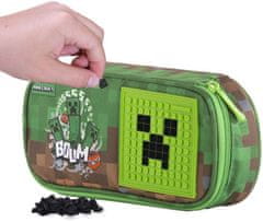 CurePink Penál na tužky Minecraft: Creeper Boom (22 x 11 x 5 cm)