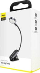 Noname Baseus Home Comfort Reading Mini Clip Lamp + charing cable, 400 mAh, 4000K, 3W Dark Gray (DGRAD-0G)