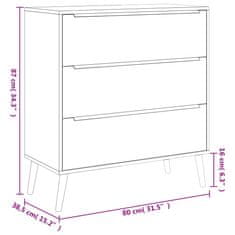 Vidaxl Finori Zásuvková komoda Lusk 03A dub sonoma 80 x 38,5 x 87 cm