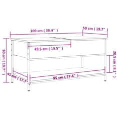 Vidaxl Konferenční stolek dub sonoma 100 x 50 x 50 cm kompozit a kov