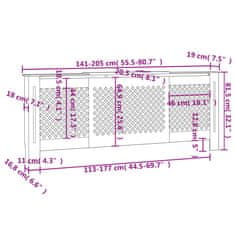 Vidaxl Kryt na radiátor MDF bílý 205 cm